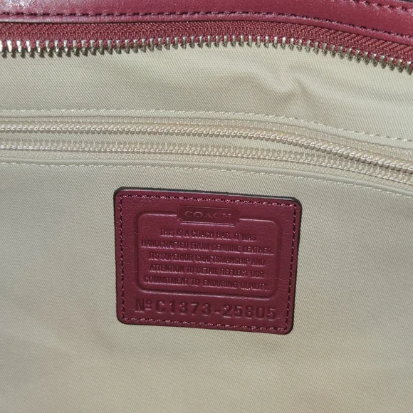 Coach Handbag Legacy Chelsea Tan/Red Classic Leather Tassel Boho Chic Satchel - Picture 7 of 16